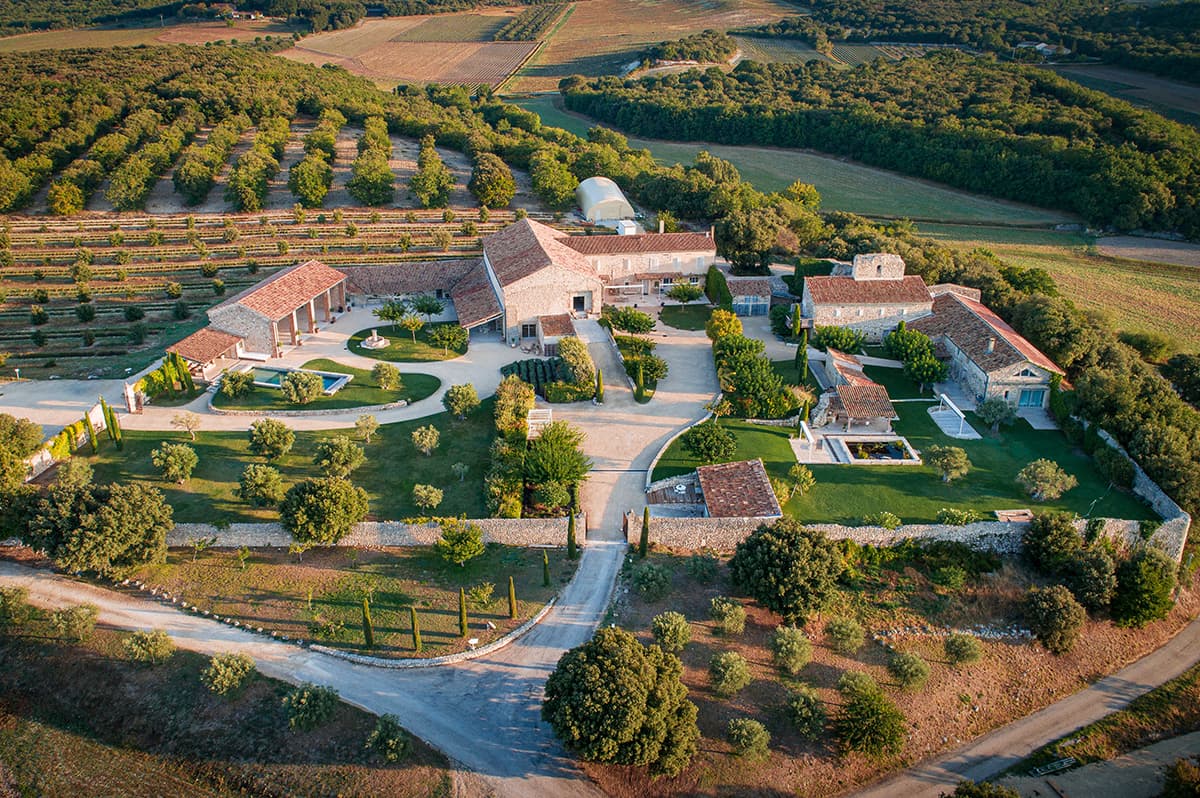 Vue aérienne du domaine de Sarson